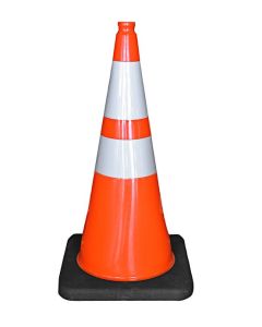 36" SAFETY CONE W/ REFLECTIVE STRIPE