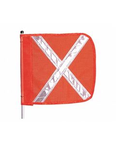 8 ft. Fiberglass Whip, Plastic Coated Nylon Mesh Flag Warning Whip with Reflective X Flag - Item # 5UYK8