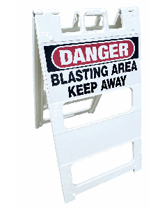 PLASTIC BARRICADE: BLASTING AREA KEEP AWAY