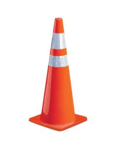 28" SAFETY CONE W/ REFLECTIVE STRIPES