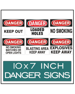 DANGER SIGN: 10x7 BLASTING AREA KEEP AWAY