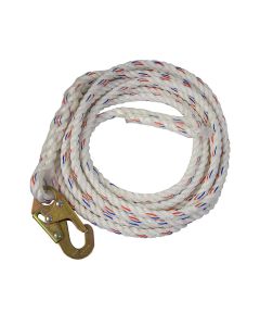 30' Polydac Rope w/ Snaphook one end