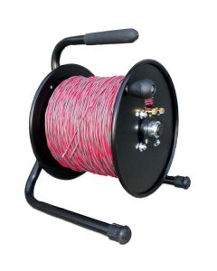 Heavy Duty Steel Reel with Terminals & 18/2 Twisted Cable 3000' (Red/Gray)