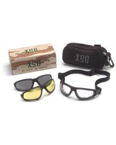 XSG Ballistic Goggle Kit With Interchangeable Lenses: Gray, Amber, Clear