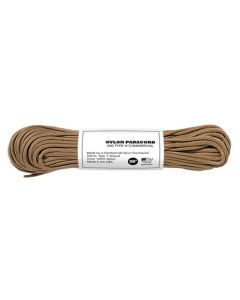 Coyote Brown 550 Paracord Cord and Parachute Cord - 100'