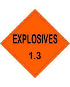 MAGNETIC PLACARD - EXPLOSIVES 1.3-1