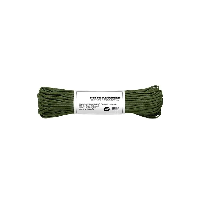 OD Green Paracord 100 ft #550 Elite First Aid 7 Strand Core 
